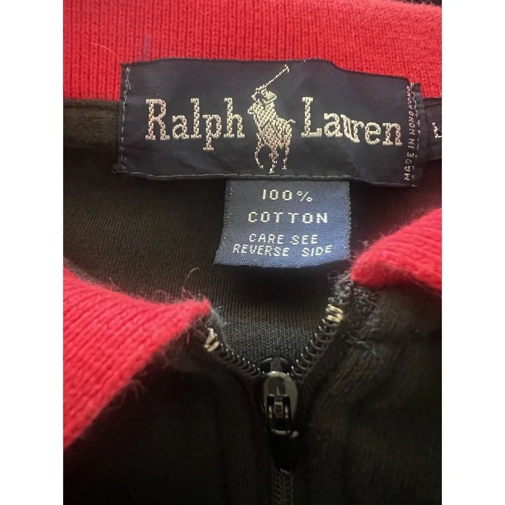 Vintage 90s Polo Ralph Lauren 1/4 Zip Suicide Ski Patch Pullover Mens Large‎
